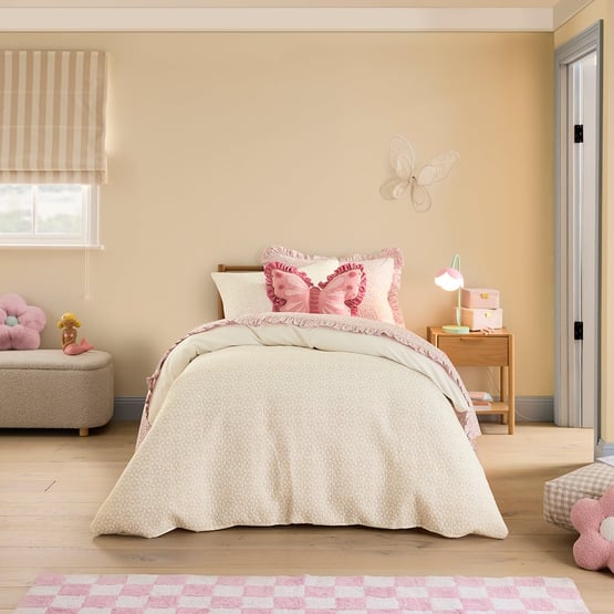 Heirloom Everbloom Natural Quilt Cover Set