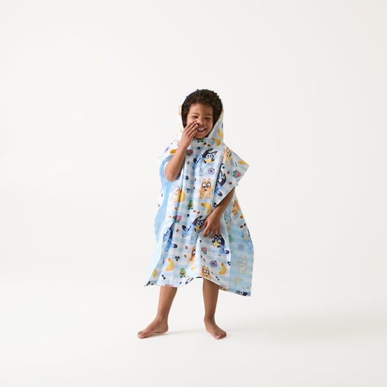 BBC Bluey Play Time Printed Hooded Beach Towel
