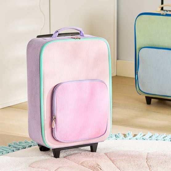 Pink Cord Wheelie Bag