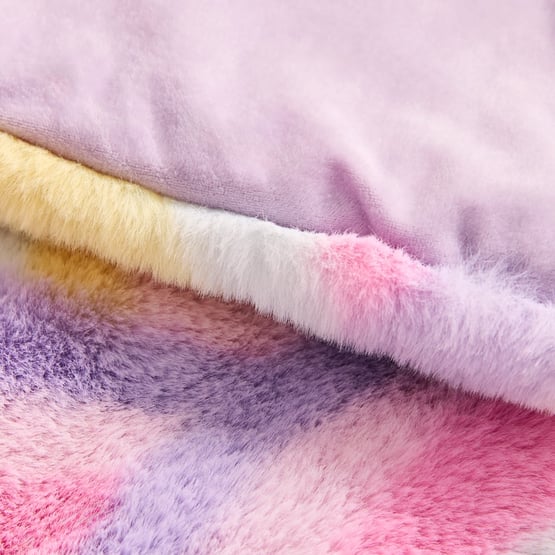 Frankie Rainbow Faux Fur Throw