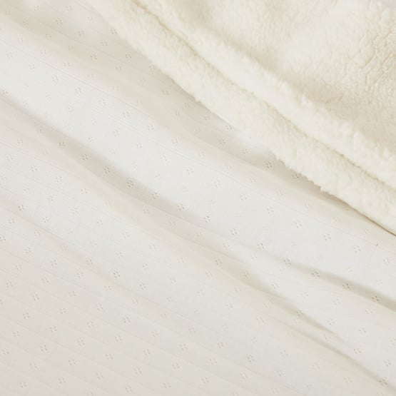 Jersey Pointelle Off White Baby Blanket