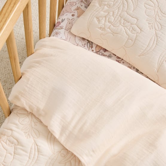 Australian Natives Natural Quilted Quilt Cover Set