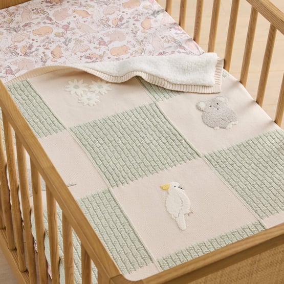 Classic Australian Animals Sherpa Baby Blanket