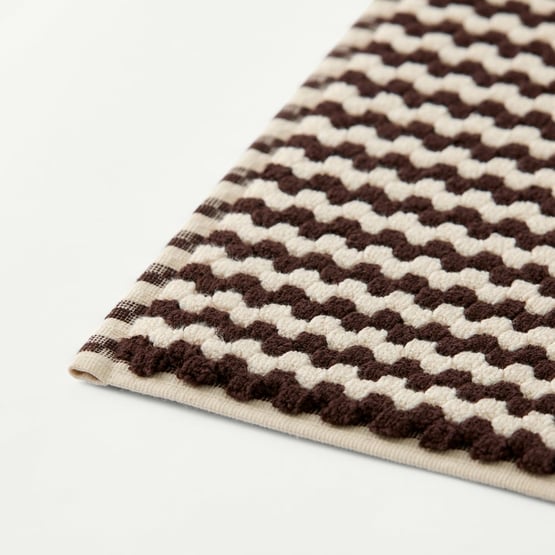 European Lola Chocolate & Natural Turkish Cotton Bath Mat