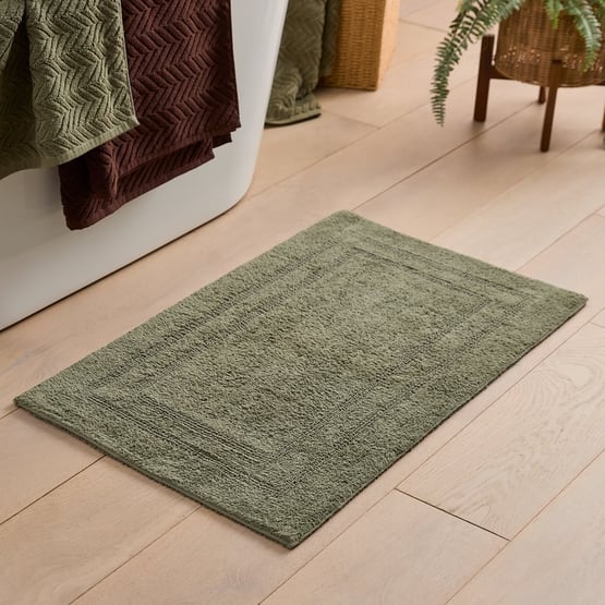 Regent Moss Reversible Cotton Bath Mat