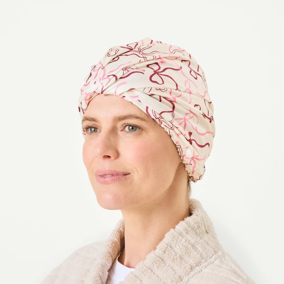 Pink Bows Printed Shower Cap