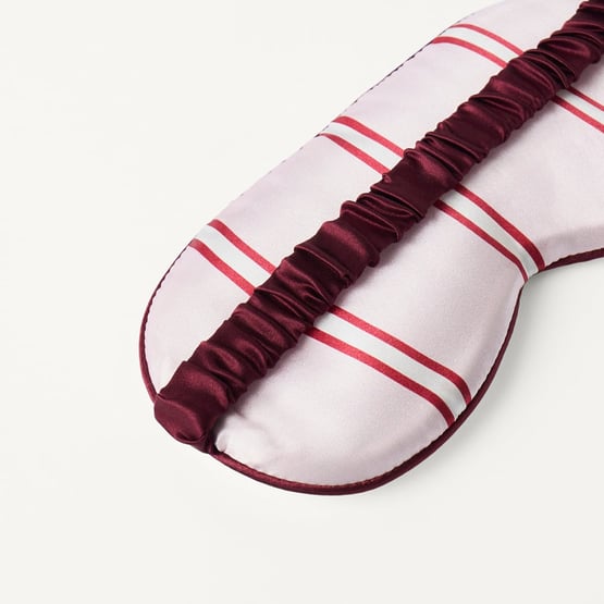 Pure Silk Pink & Red Heart Eye Mask