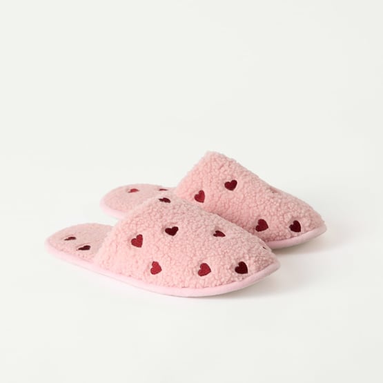 Sherpa Slipper Pink Heart