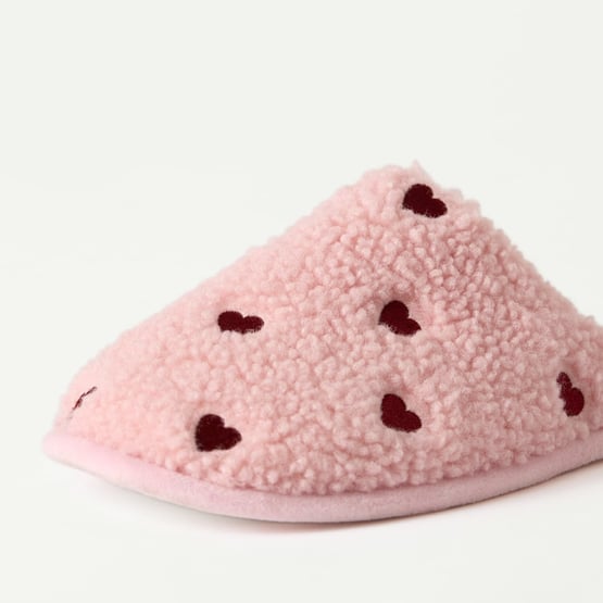 Sherpa Slipper Pink Heart