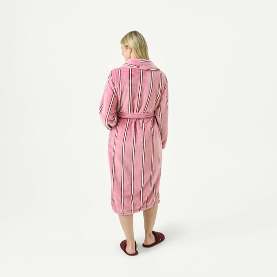 Stripe Heart Pink Multi Printed Ultra Soft Robe