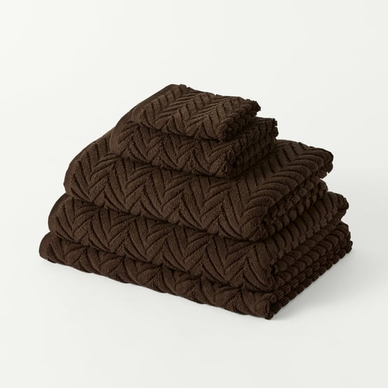 Mimosa Chocolate Textured Towel Range