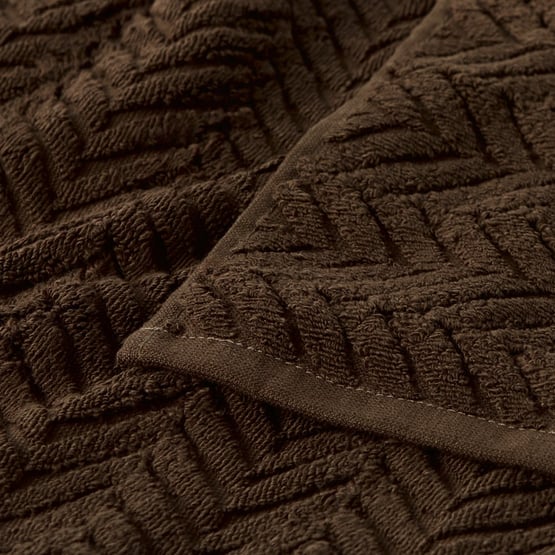 Mimosa Chocolate Textured Towel Range