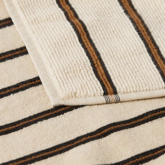 European Lincoln Black & Nutmeg Stripe Turkish Cotton Towel Range
