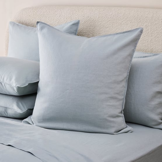 Vintage Washed Linen Dusty Blue Pillowcases