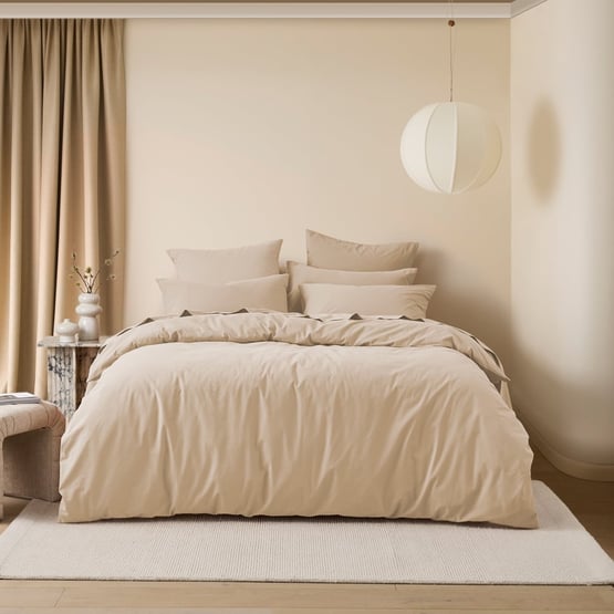 Stonewashed Cotton Sand Quilt Cover Separates