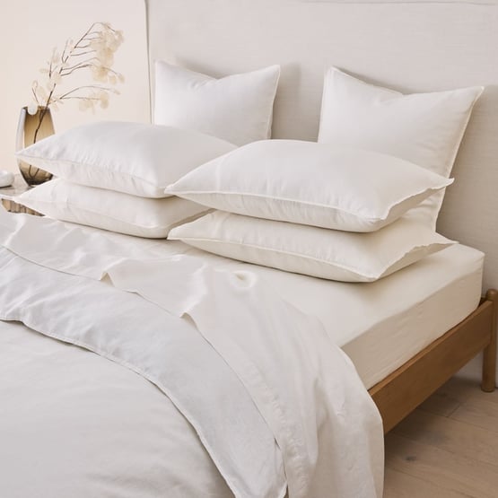 Vintage Washed Linen Coconut Quilt Cover Separates