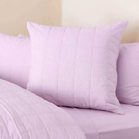 Stonewashed Cotton Misty Lilac Quilted Coverlet Separates