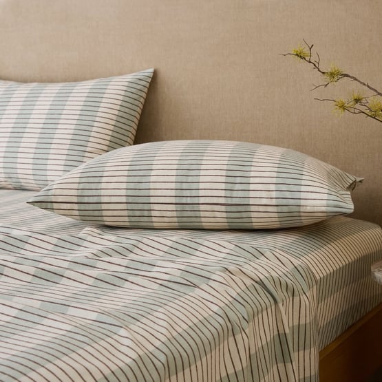 Elliot Seagrass Stripe Flannel Pillowcases