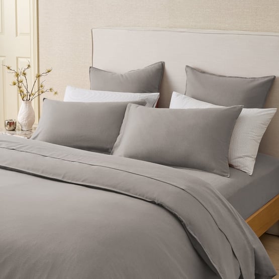 Brushed Cotton Wool Ash Grey Quilt Cover Set + Separates
