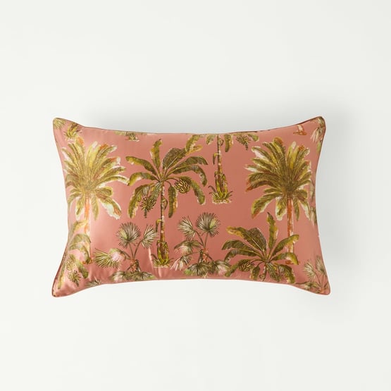 Pure Silk Island Palm Printed Pillowcase