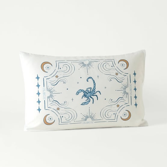 Zodiac Blue Scorpio Pillowcase