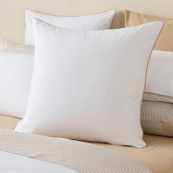 Stonewashed Cotton White & Sesame Piped Pillowcases