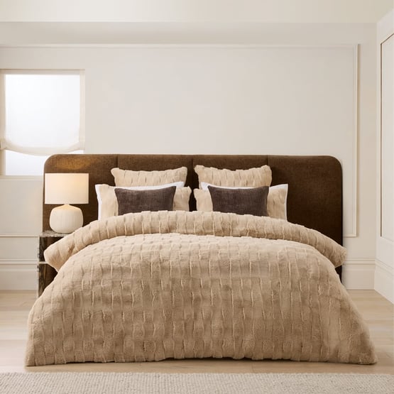 Miller Winter Wheat Faux Fur Quilt Cover Separates