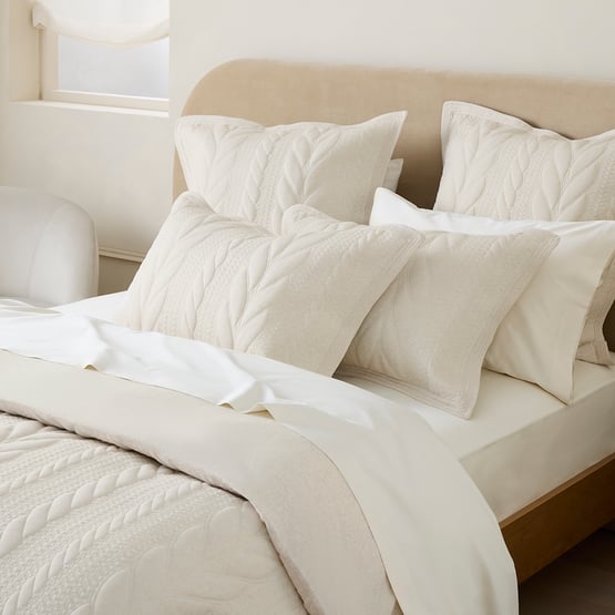 Beck Oat Marle Quilted Jersey Quilt Cover Separates