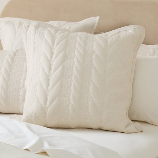 Beck Oat Marle Quilted Jersey Pillowcases
