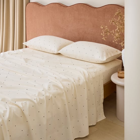 Mini Dot Coconut & Onyx Flannel Pillowcases