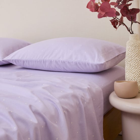 Mini Dot Lilac Flannel Sheet Separates 
