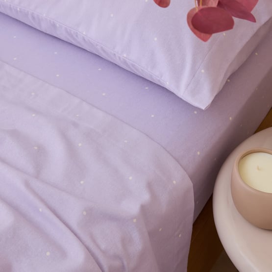 Mini Dot Lilac Flannel Pillowcases