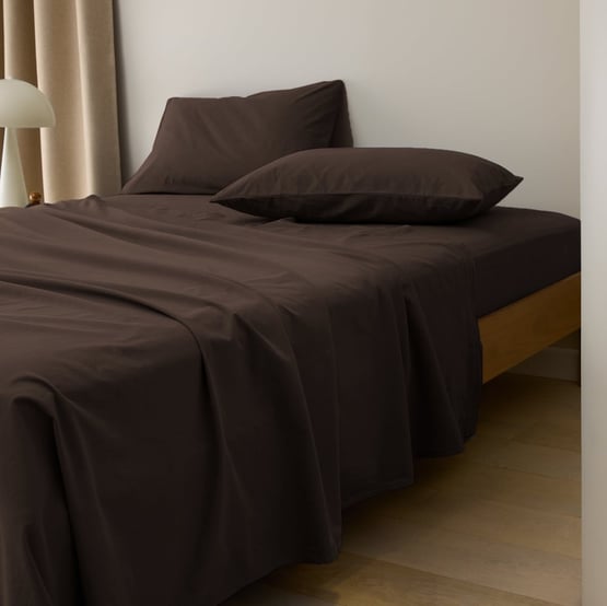 Stonewashed Cotton Chocolate Sheet Separates