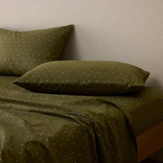 Olive Polka Dots Sheet Set
