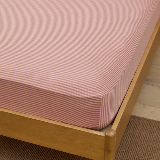 Ultra Soft Jersey Rose & Cedar Stripe Sheet Separates