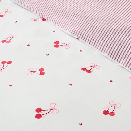 Ma Cherie Printed White Quilt Cover Set + Separates