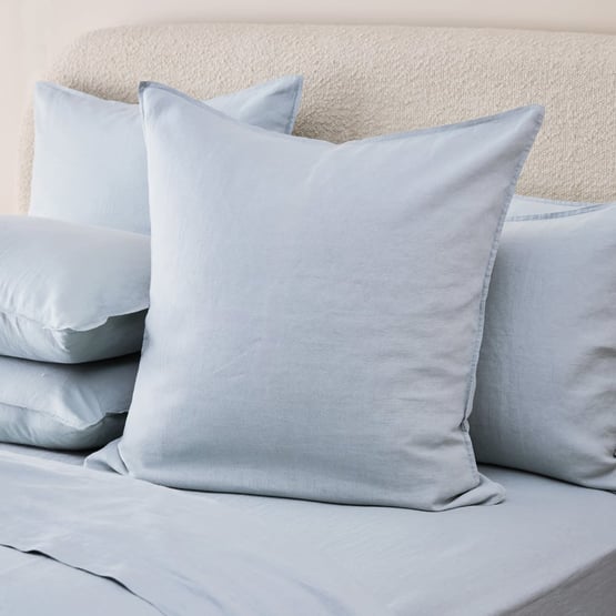 Vintage Washed Linen Dusty Blue Pillowcases