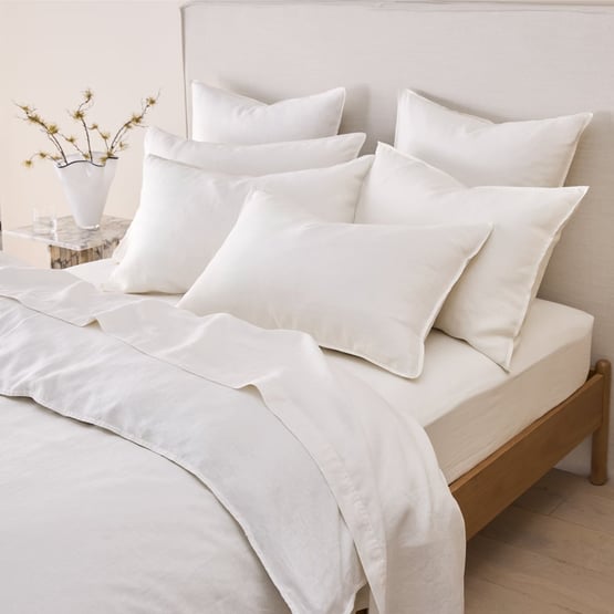 Vintage Washed Linen White Quilt Cover Separates