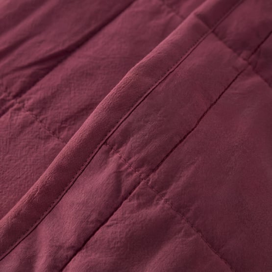 Stonewashed Cotton Burgundy Quilted Coverlet Separates