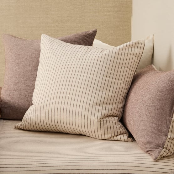 Linen Cotton Nutmeg Stripe Quilted Pillowcases