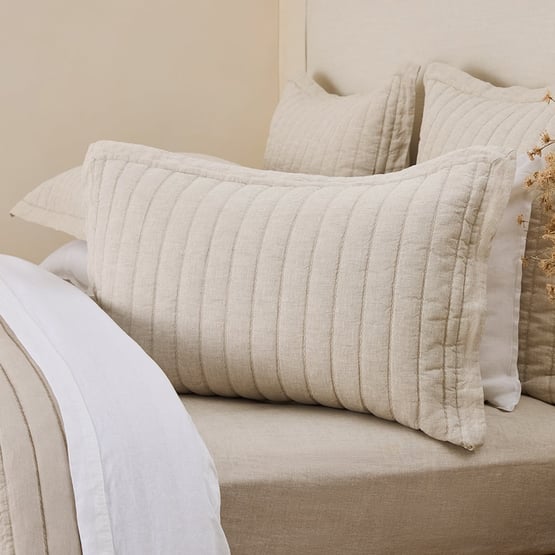 Vintage Washed Linen Linen Quilted Coverlet Separates