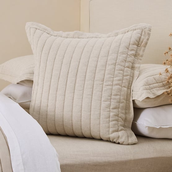 Vintage Washed Linen Linen Quilted Pillowcases