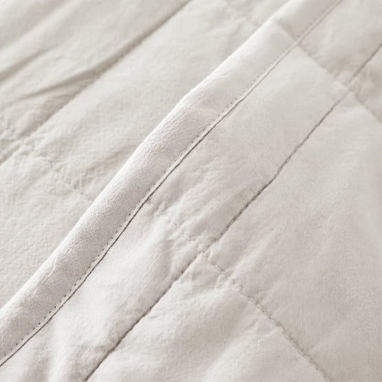 Stonewashed Cotton Moon Grey Quilted Pillowcases