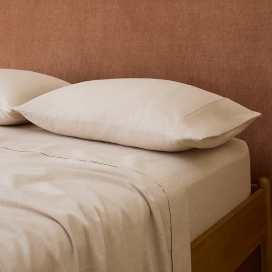 Melange Oat Flannel Pillowcases