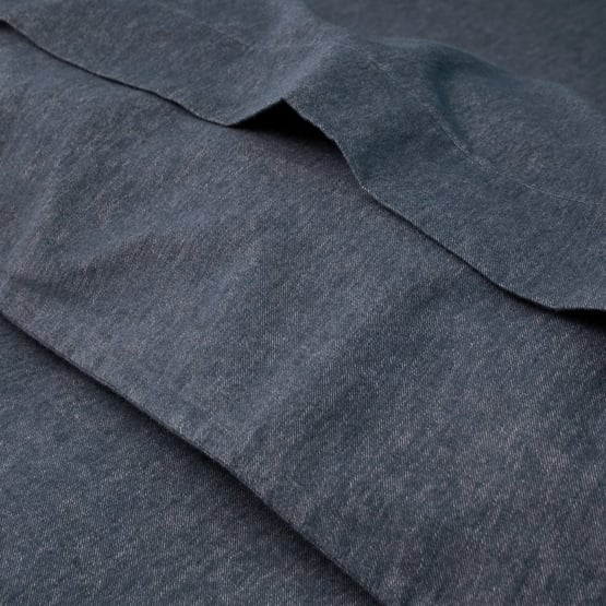 Melange Navy Flannel Quilt Cover Set + Separates