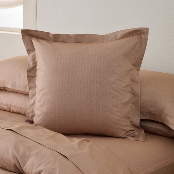 Brushed Cotton Chestnut Cashmere Herringbone Pillowcase