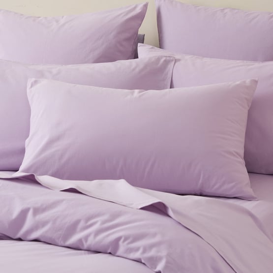 Stonewashed Cotton Misty Lilac Pillowcases