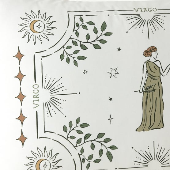 Zodiac Green Virgo Pillowcase