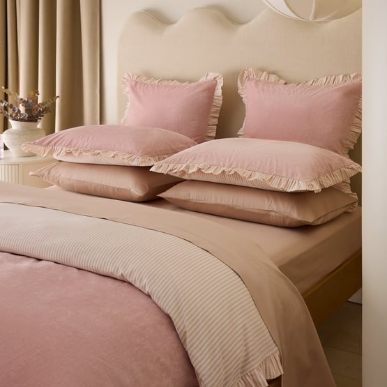 Vienna Ruffle Velvet Rose Quilt Cover Set + Separates