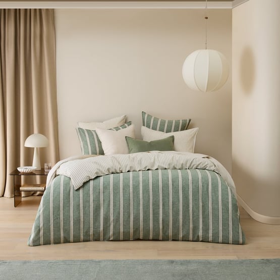 Linen Cotton Ivy Stripe Quilt Cover Set + Separates
